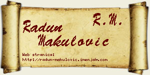 Radun Makulović vizit kartica